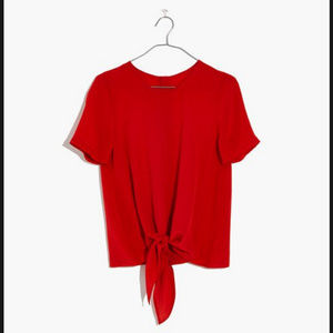 Madewell Silk Button-Back Tie Tee